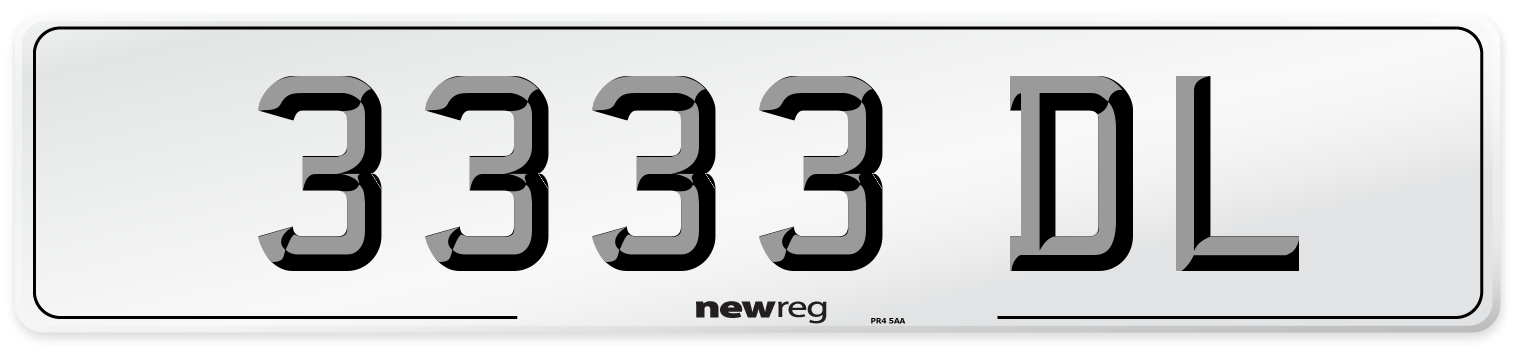 3333 DL Number Plate from New Reg